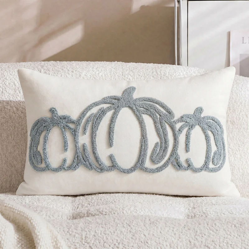 Pumpkin Embroidered Pillow Cover